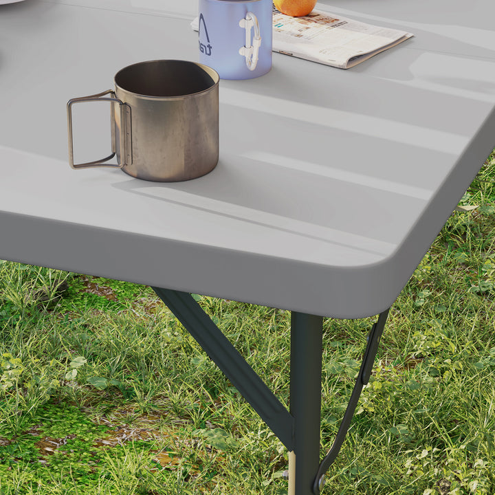 34/74cm Folding Camping Table, with Handle - Grey