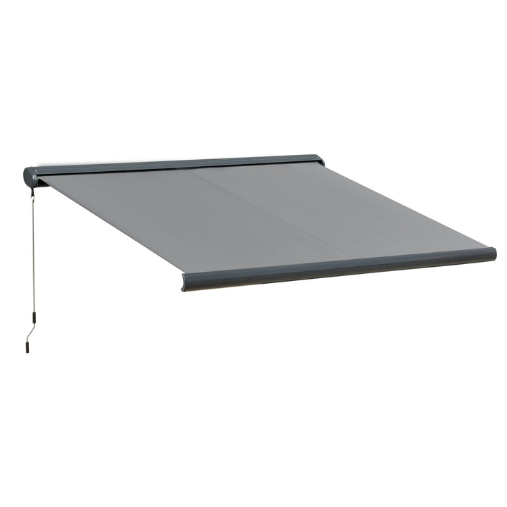 Cassette Electric Manual Awning Door Window Retractable Canopy w/ R/C & LED 300W x 0-250D cm