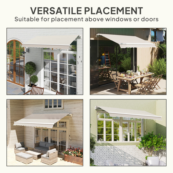 Awning Replacement Canopy, Water Resistant UPF 50+ Sun Shade Cover for 3 x 2.5 m Garden Awning (Fabric Only), Cream White