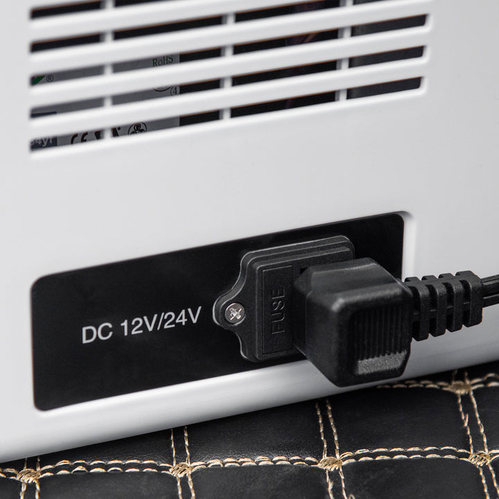 12V Car Refrigerator w/ LED Light & Foldable Handles, 25L Portable Compressor Cooler, Fridge Freezer with 12/24V DC and 110-240V AC for Campervan RV Boat Travel