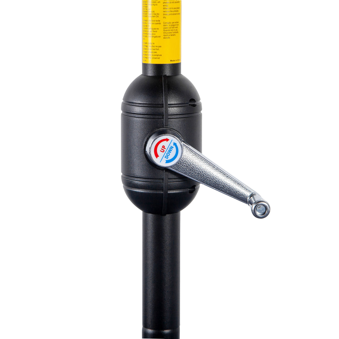 MCL 2.7m Garden Half Parasol, Outdoor Balcony Umbrella with 5 Steel Ribs, Patio Sun Shade, Grey