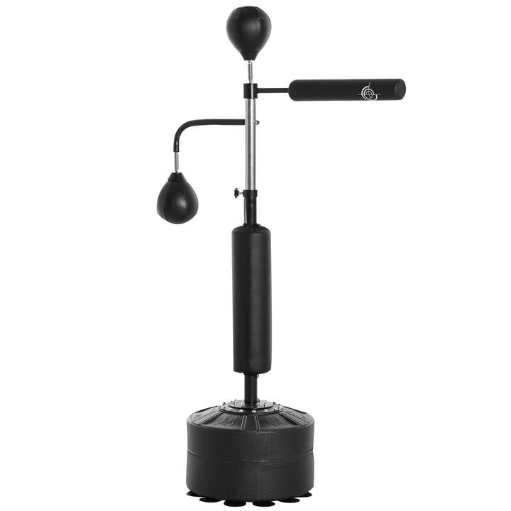 HOMCOM 3-in-1 Boxing Punching Bag Stand with 2 Speedballs, 360° Relax Bar, & PU-Wrapped Bag & Adjustable Height | Aosom UK