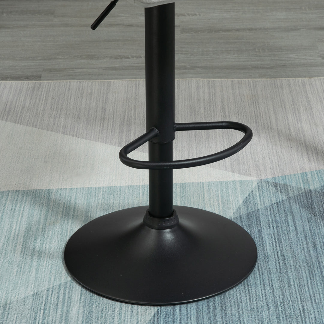 MCL Adjustable Bar Stools Set of 2, Armless Upholstered Swivel Counter Chairs, Barstools with Back, Footrest, Light Grey