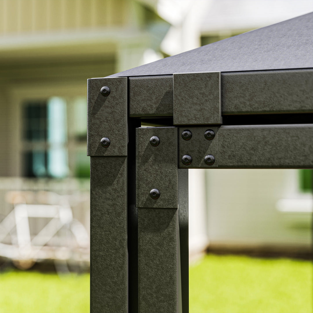 3 x 3 or 3 x 6m Garden Gazebo with Extendable Awning and Wheels, UPF30+ Outdoor Metal Gazebo Canopy Shelter for BBQ, Event, Party