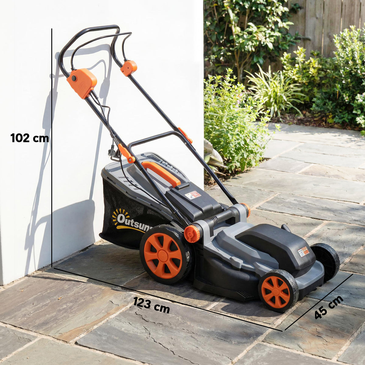 1800W Electric Lawnmower with 40cm Cutting Width, Mulching Feature, 50