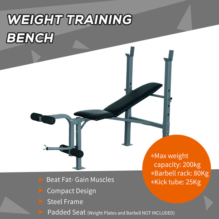 HOMCOM Heavy Duty Adjustable Multi Gym Chest Leg Arm Weight Bench w/4 Incline Postions