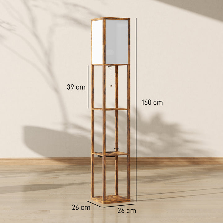Floor Lamp with Shelves, 4 Layer Standing Lamp with USB Ports, 3 Colou