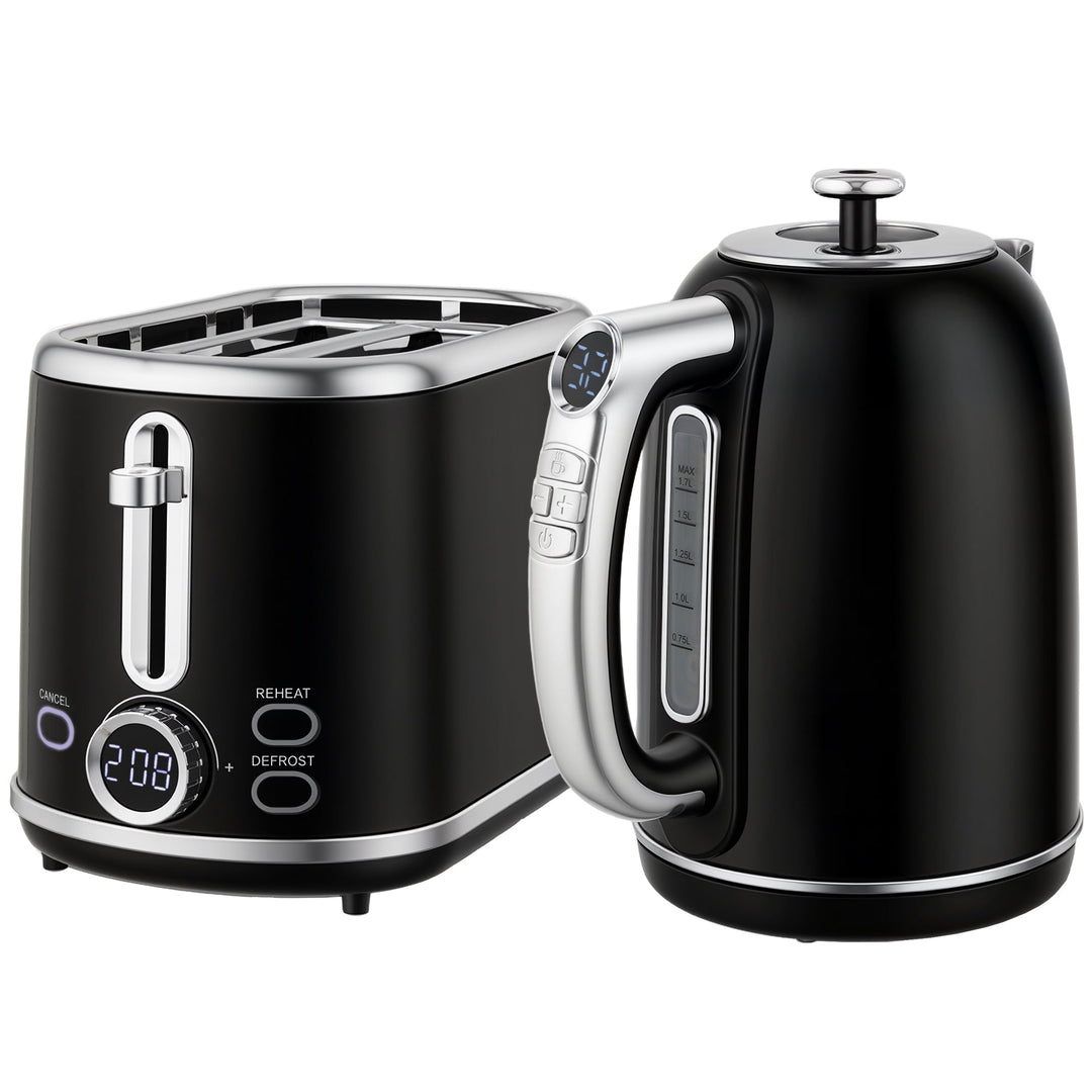 MCL Polished Retro 40-100°C Kettle and Toaster Set