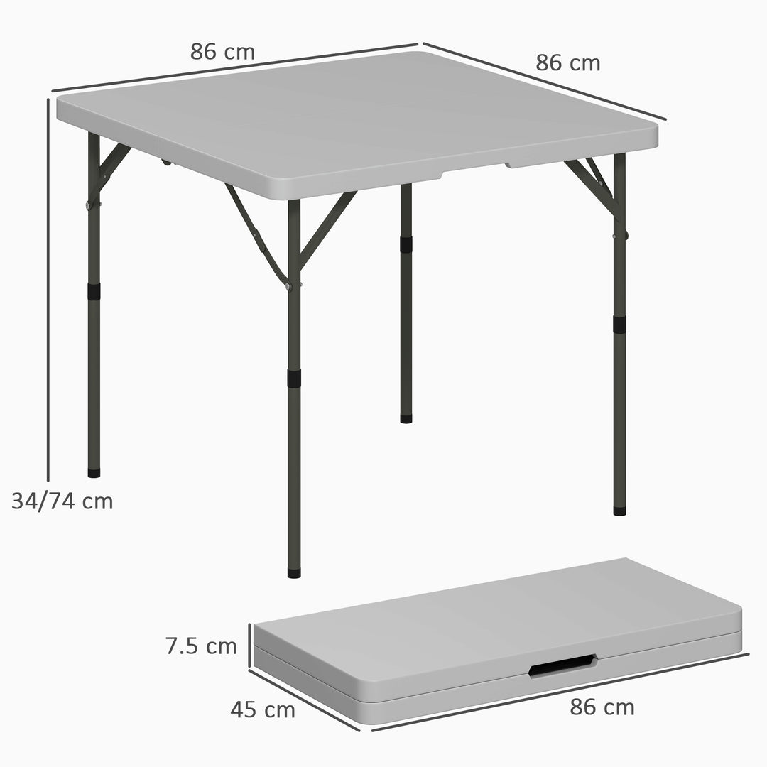 34/74cm Folding Camping Table, with Handle - Grey