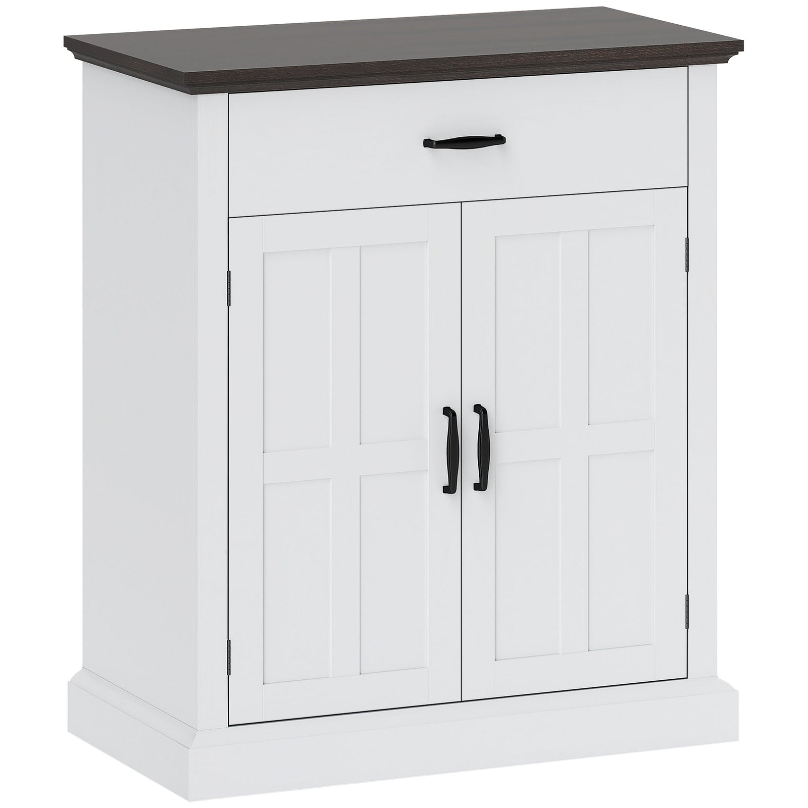 Farmhouse Sideboard with 3 cm Thick Top 2 Barn Doors - White