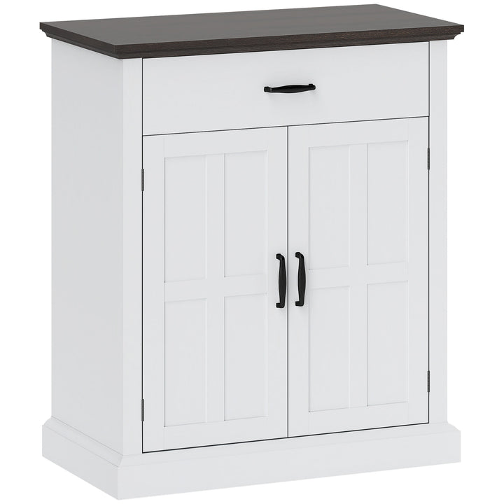 Farmhouse Sideboard with 3 cm Thick Top 2 Barn Doors - White