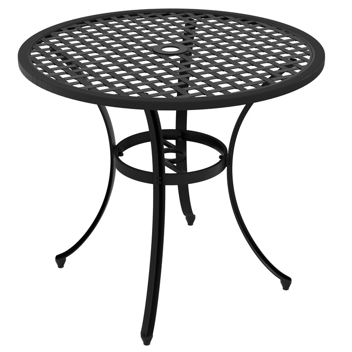 Outsunny Round Aluminium Table, with ⌀50mm Parasol Hole