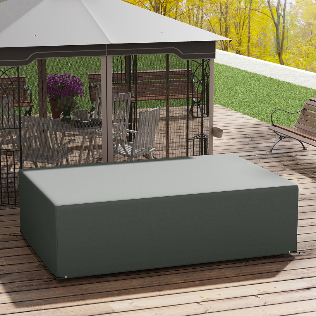 Outdoor Garden Furniture Cover Waterproof, Anti-UV 600D Heavy Duty Oxford Fabric Patio Furniture Cover for Rectangular Sofa Table Set, Dark Grey, 245 x 165 x 66 cm