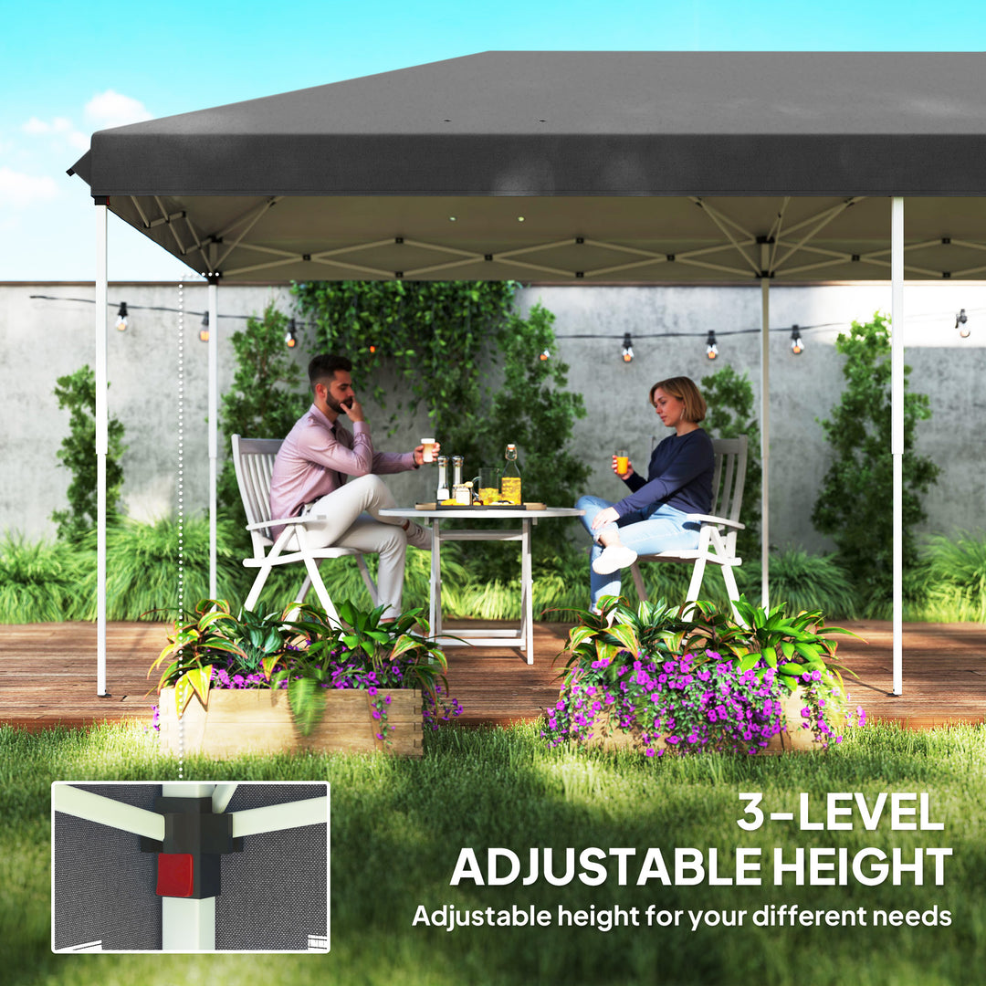 3 x 6m Pop Up Gazebo, Outdoor Canopy Shelter, Marquee Party Wedding Tent with 6 Mesh Walls and Carry Bag, Black