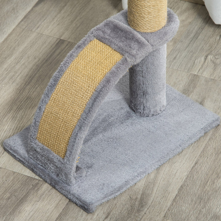 MCL Cat Tree for Indoor Cats Climbing Activity Center Kitten Tower Furniture with Jute Post Scratching Massage Board Hanging Ball with Bell 34 x 24 x 43cm Grey