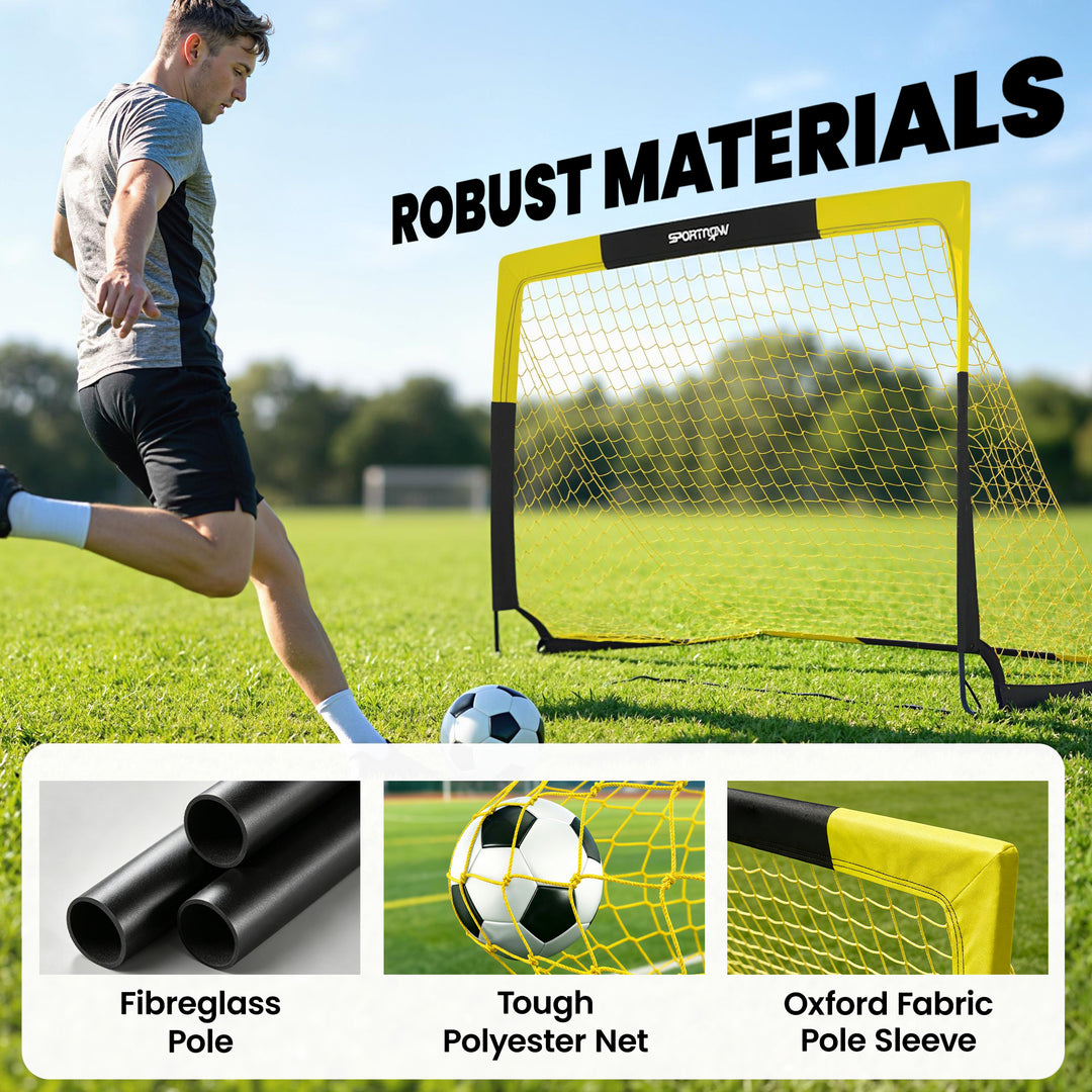 Pop Up Football Goal, Portable Folding Football Net with Carry Bag, 4 