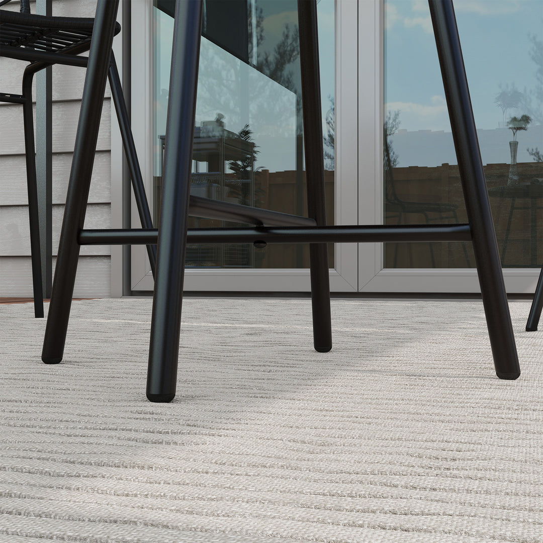 Rattan Border Outdoor Side Table - Grey