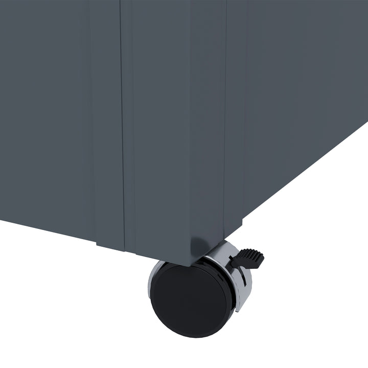 311L Galvanised Steel Garden Storage Box, with Lock - Dark Grey