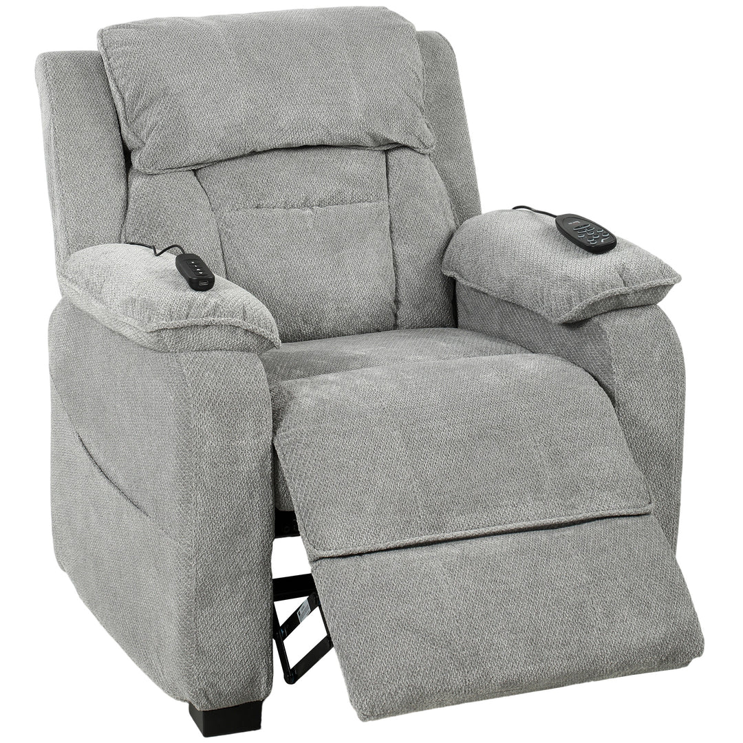 Power Recliner Armchair with Massage and Heat, Electric Reclining Chai