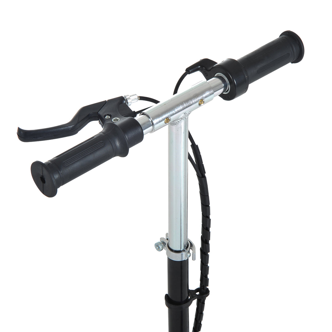 Powered E-Scooter Ride-On, with Brakes, Adjustable Seat, Adjustable Handlebars, Black