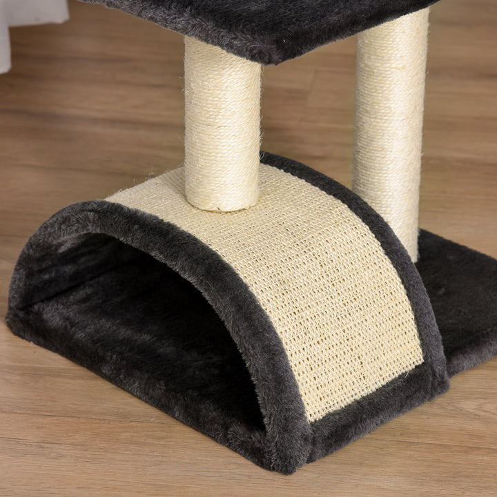 72cm Cat Tree with Scratching Post, Pad for Indoor Cats - Black