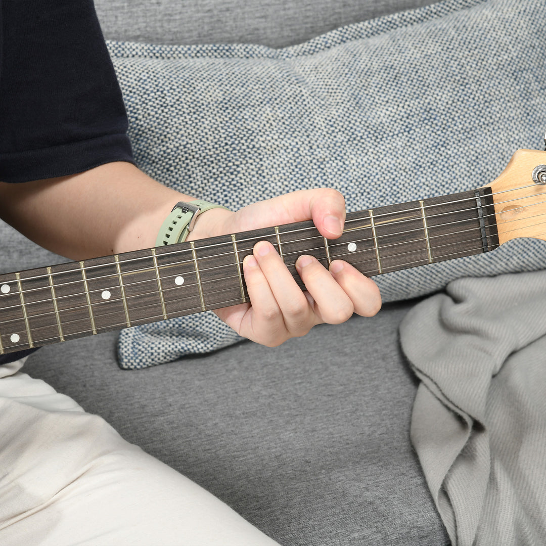 Six-String Electric Guitar, with 15W Amplifier, Digital Turner, Picks, Shoulder Strap, Case Bag