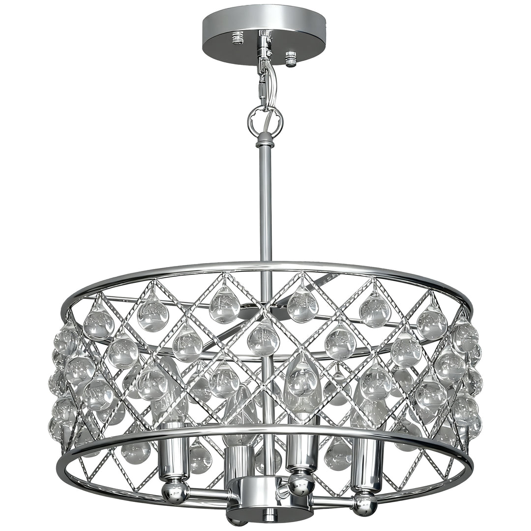 MCL 51 Crystallite Four-Bulb Chandelier - Silver-Tone