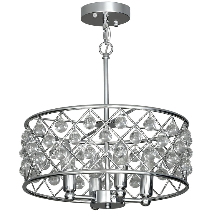 MCL 51 Crystallite Four-Bulb Chandelier - Silver-Tone