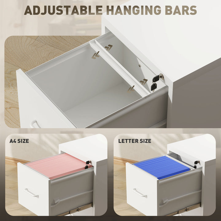 Four-Drawer Modern Steel Filing Cabinet - White