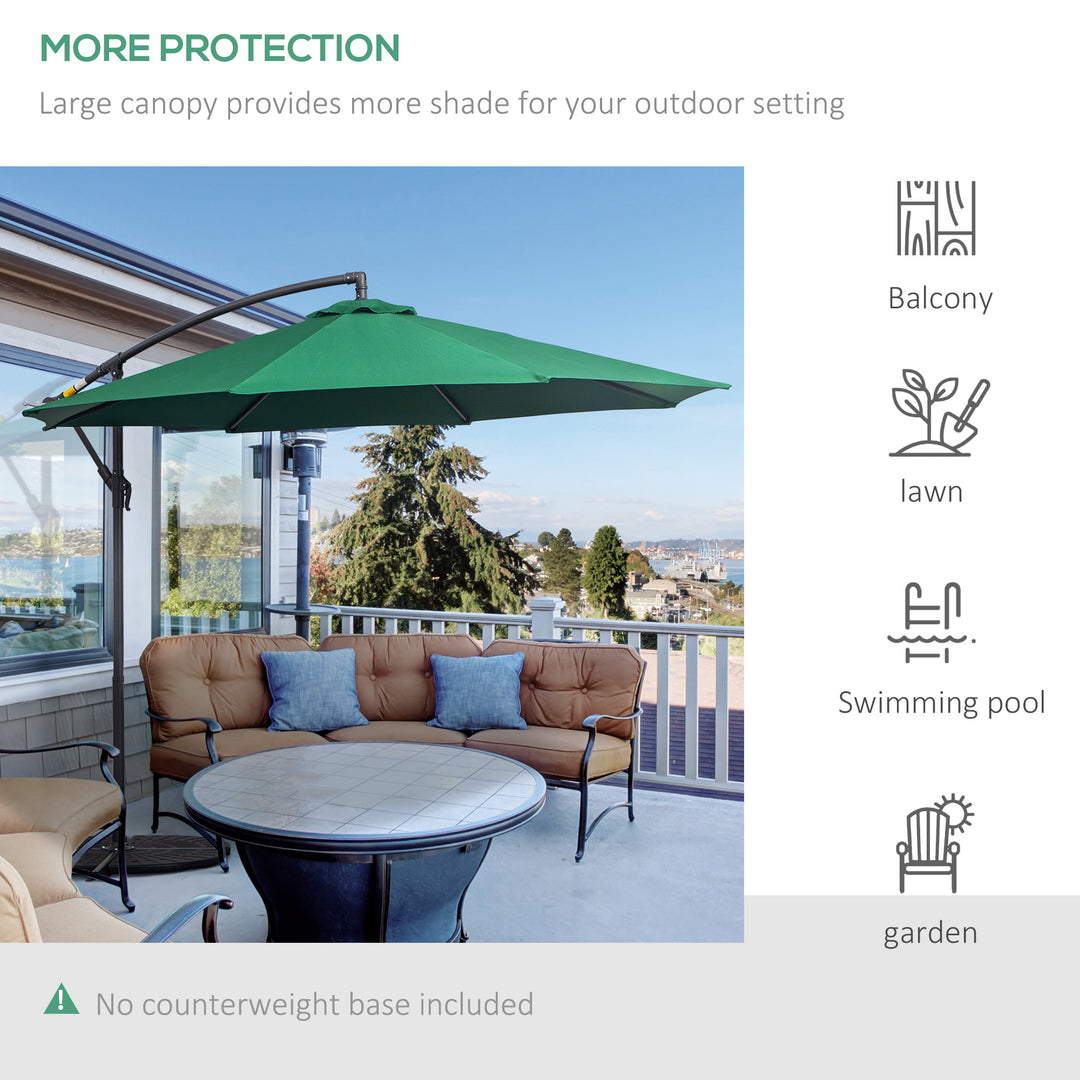 3m Banana Hanging Parasol Umbrella Green