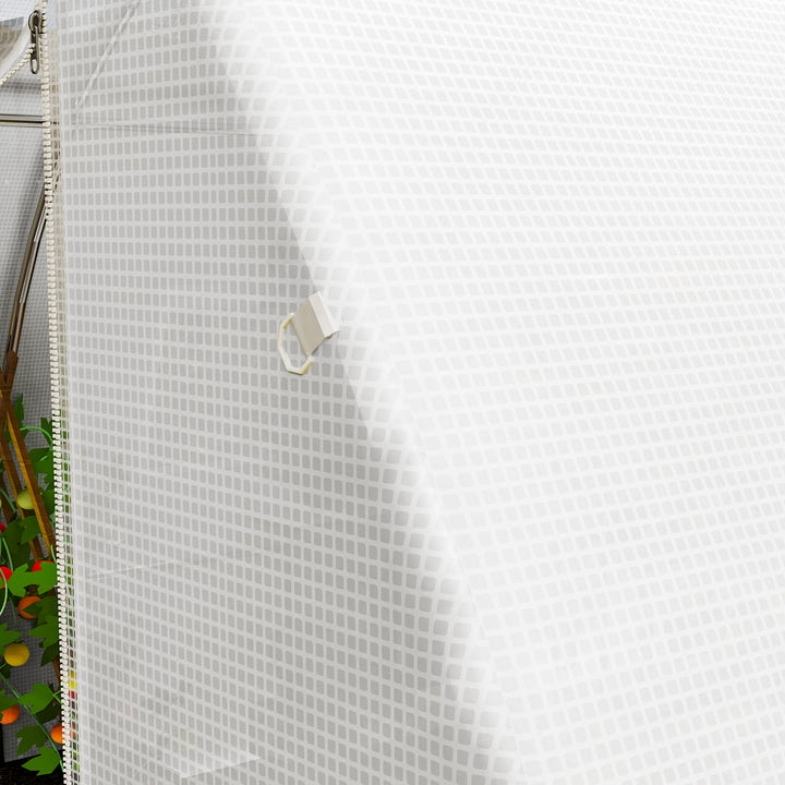 4 x 3 x 2m Greenhouse Replacement Cover ONLY Winter Garden Plant PE Cover for Tunnel Walk-in Greenhouse with Roll-up Windows Door Outdoor, White