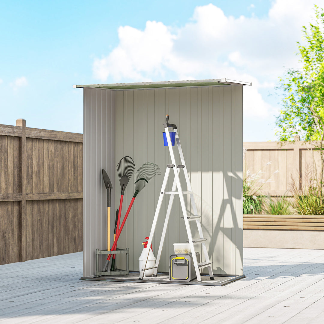 5ft x 3ft Metal Garden Storage Shed, Outdoor Tool Shed with Sloped Roof, Lockable Door for Tools, Equipment, Light Green