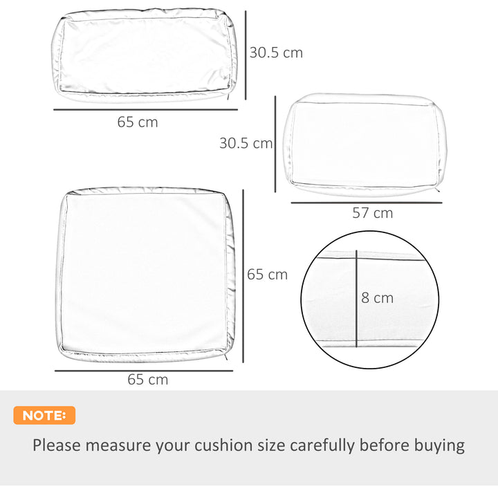 Replacement Cushion Covers for Garden Sofa Set, Garden Rattan Sofa Cushion Polyester Cover Replacement Outdoor - No Cushion Included, Cream