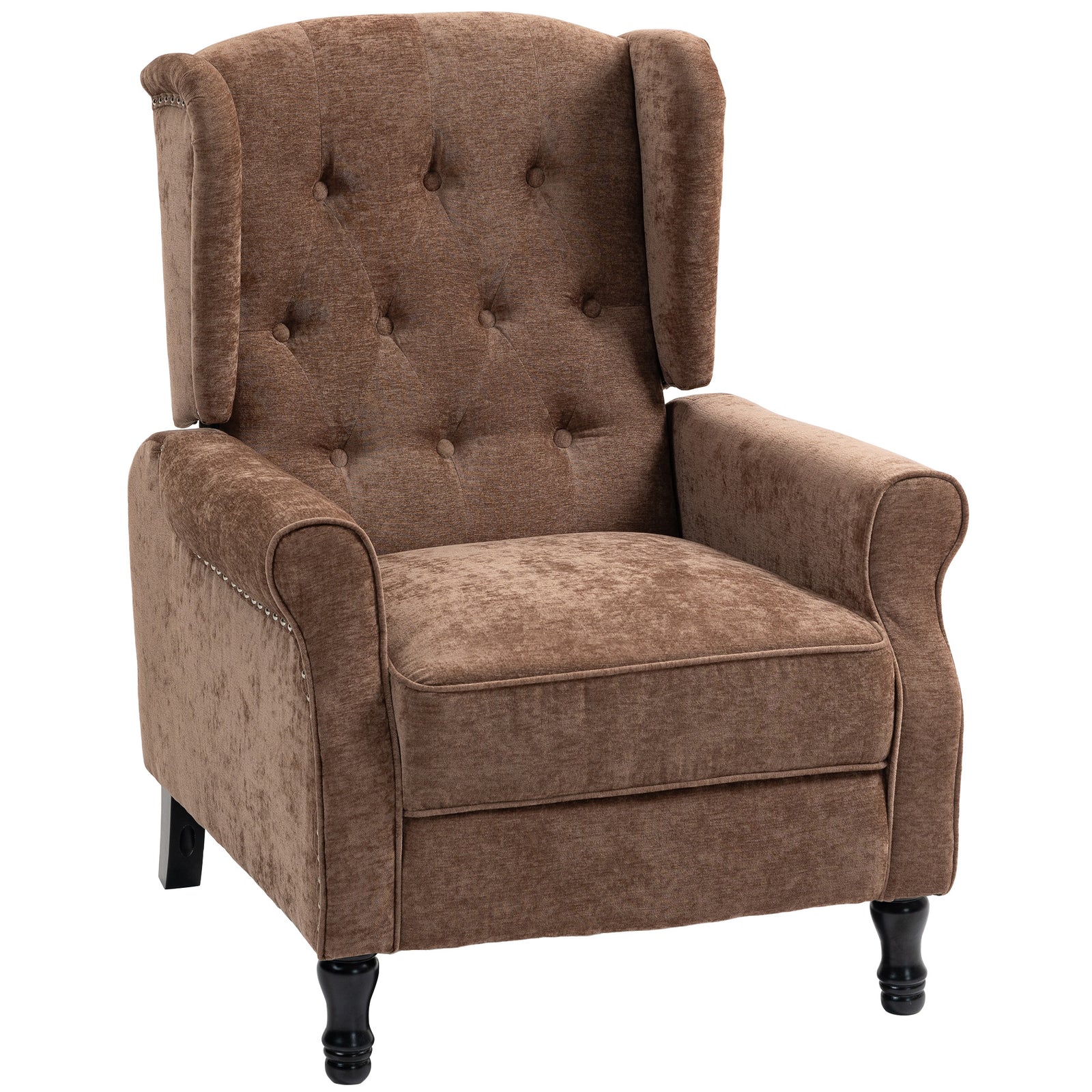150° Reclining Vintage Armchair, with footrest - Brown