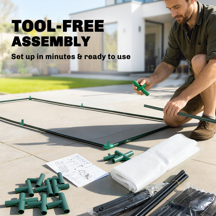 MCL Mini  Greenhouse Grow House PVC Cover Steel Frame White 99L x 71W x 60H cm