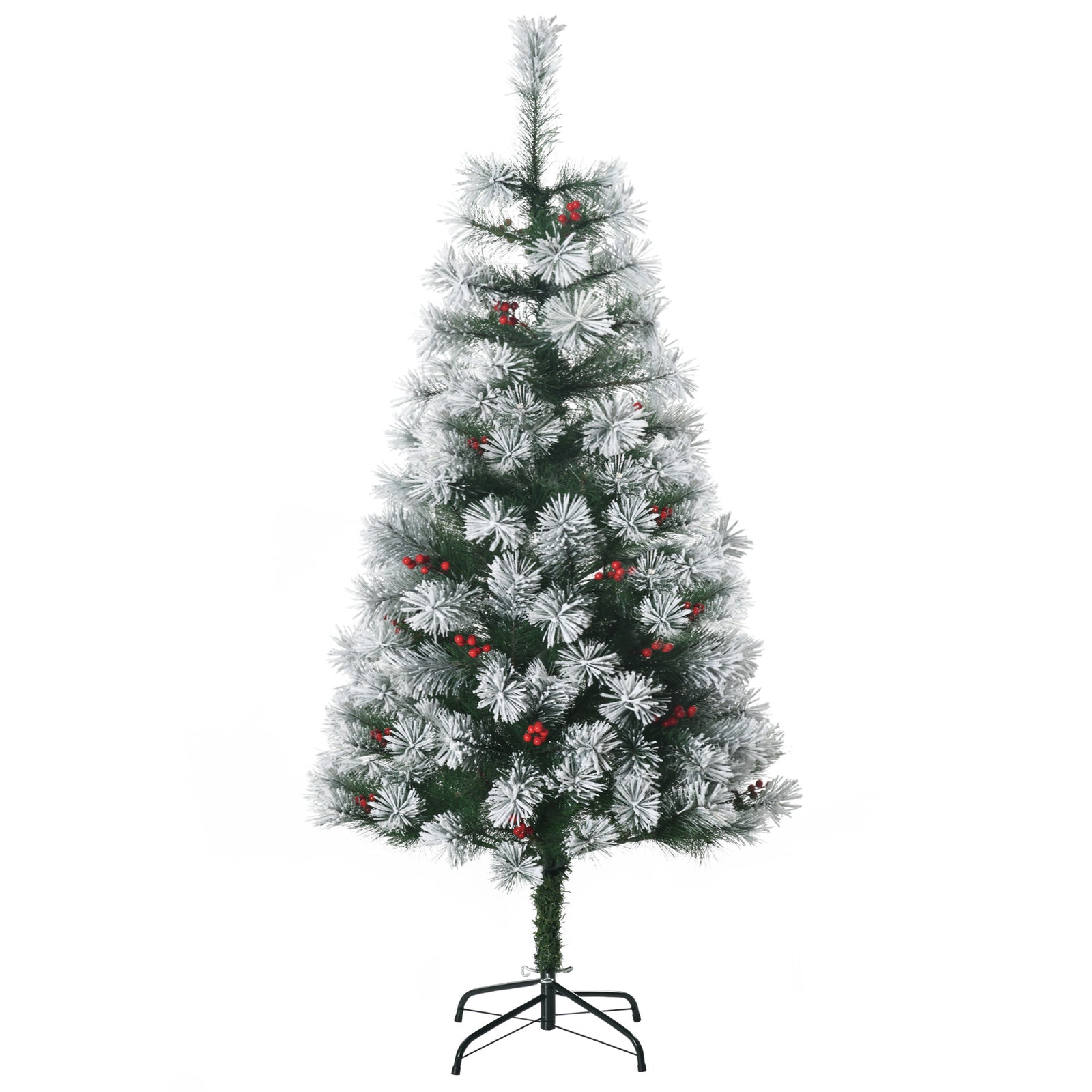 Indoor Christmas Tree Artificial Berry Xmas Decoration with Metal Stand and 184 Tips (5FT(150CM))