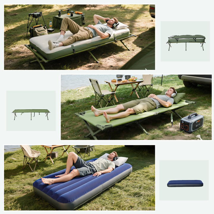 1 person Foldable Camping Tent w/Sleeping Bag Air Mattress Outdoor Hik