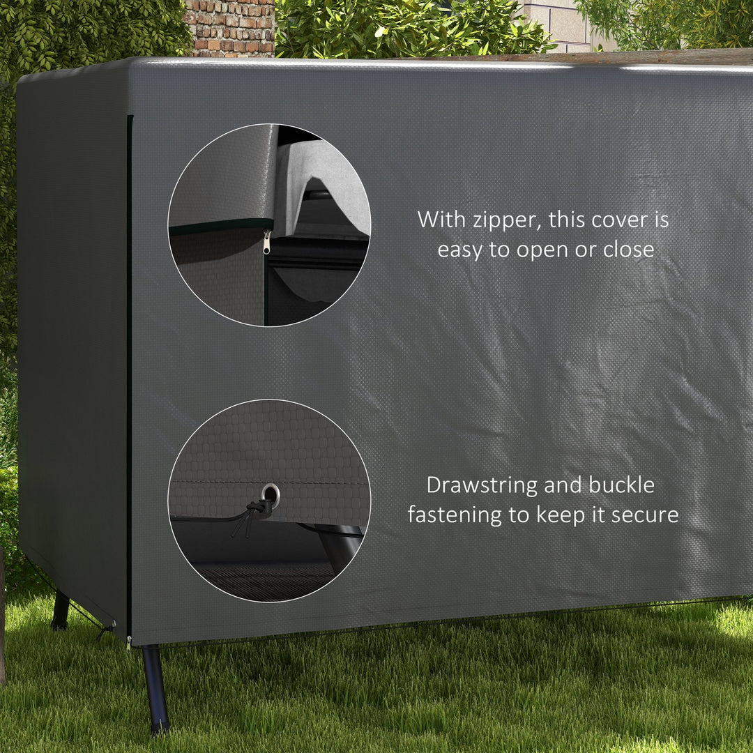 Patio 3 Seater Swing Chair Bench Cover Outdoor Garden Furniture Rain Protection Cover Protector Waterproof Anti-UV, 215L x 155W x 150Hcm, Dark Grey