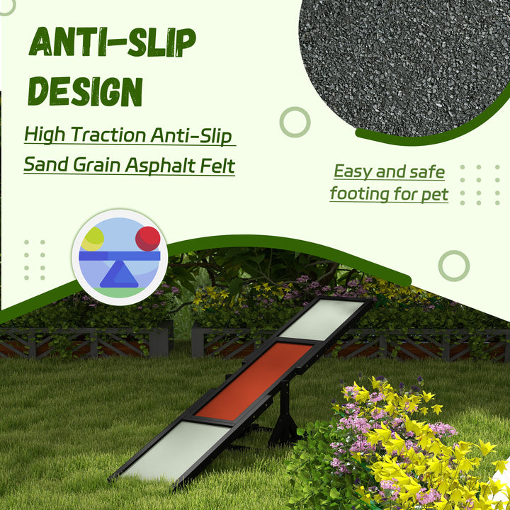 Wooden Pet Seesaw for Big Dogs, Dog Agility Equipment with Anti-Slip Surface - Black