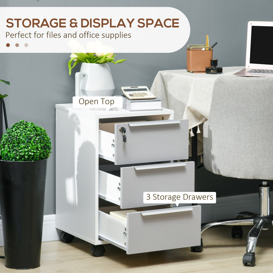 MCL Three-Drawer Locking Filing Cabinet - Grey/White