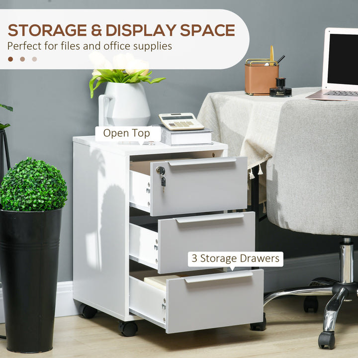 MCL Three-Drawer Locking Filing Cabinet - Grey/White