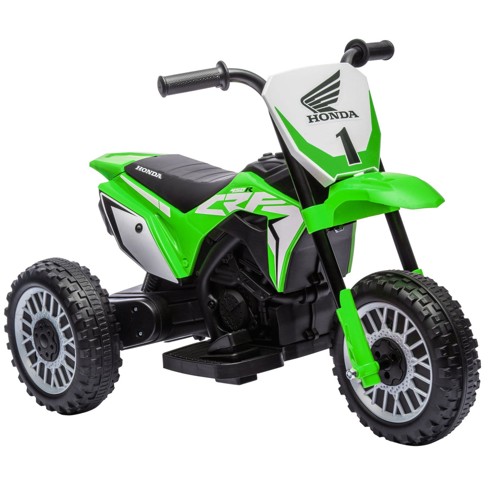 6V Kids Motorbike, Three-Wheel Kids Electric Bike with Horn, Startup Sound for Ages 18-36 Months - Green