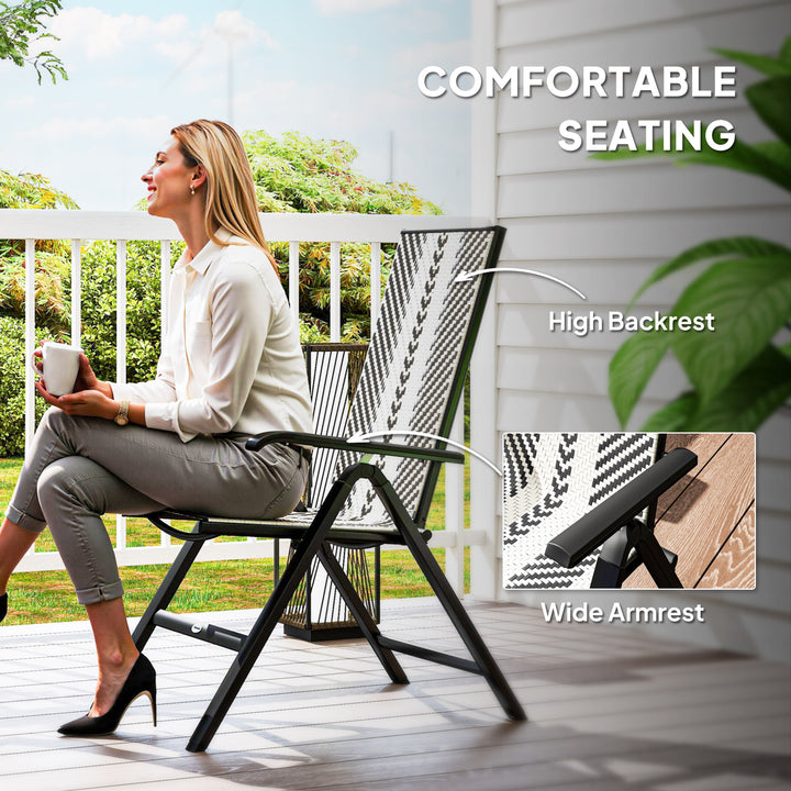 Rattan Reclining Garden Chairs - Black