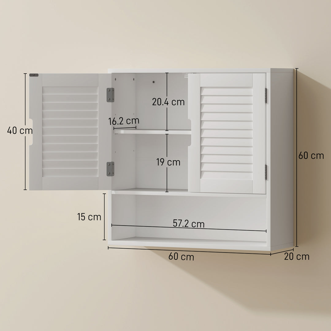 Bathroom Cabinet, Wall Mounted Storage Cabinet with Adjustable Shelves