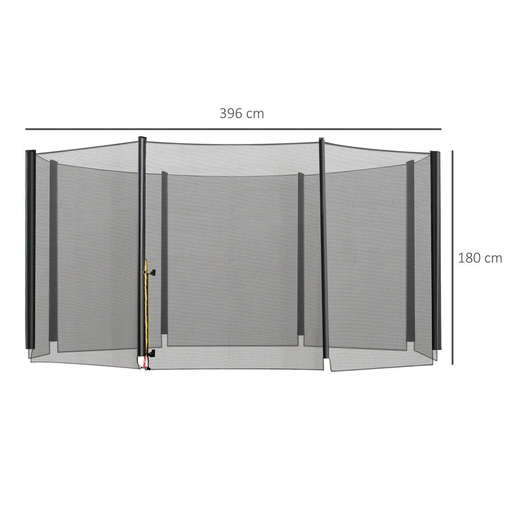 13ft Trampoline Net Replacement Safety Net Enclosure Net Spare w/ 8 Poles