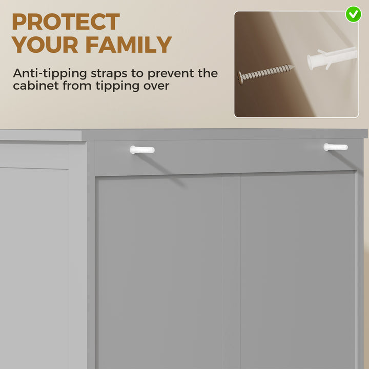 Freestanding Kitchen Cupboard, Storage Cabinet with 2 Adjustable Shelv