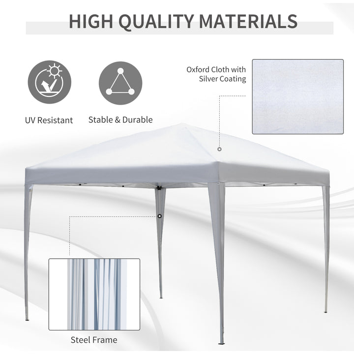 3 x 3M Garden Pop Up Gazebo Height Adjustable Marquee Party Tent Wedding Canopy with Carrying Bag, White