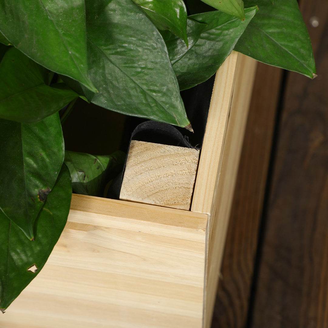 Garden Planters with Trellis for Vine Climbing, Distressed Wooden Rais