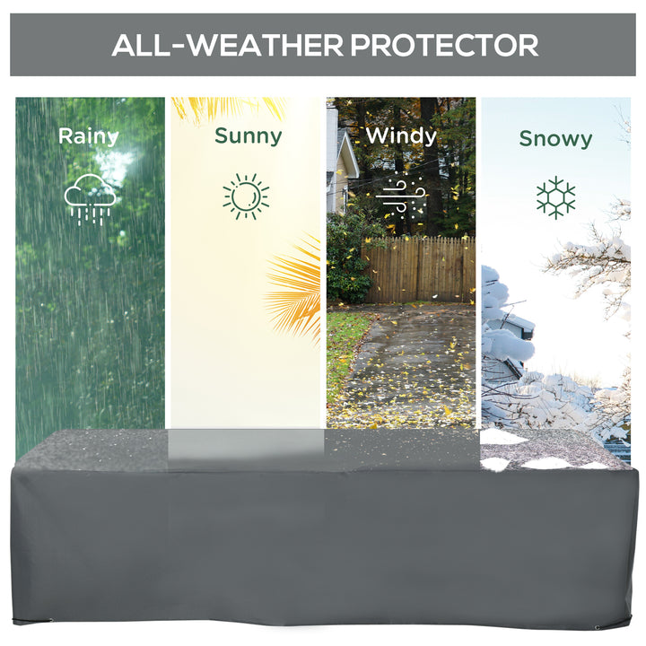 200x73cm Outdoor Garden Rattan Furniture Protective Cover Water UV Resistant Grey