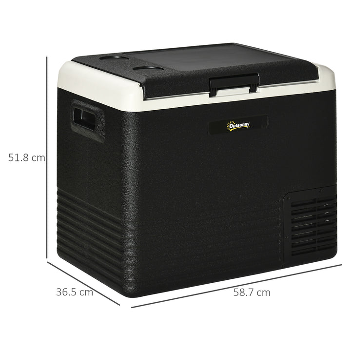 Outsunny 50L Car Refrigerator, Portable Compressor Car Fridge Freezer, Electric Cooler Box with 12/24V DC and 110